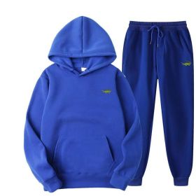 2 Piece Men's Fashion Casual Tracksuit (Color: Blue, size: XXXL(195cm 90kg))