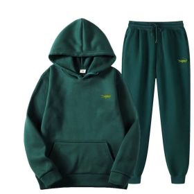 2 Piece Men's Fashion Casual Tracksuit (Color: green, size: XXXL(195cm 90kg))